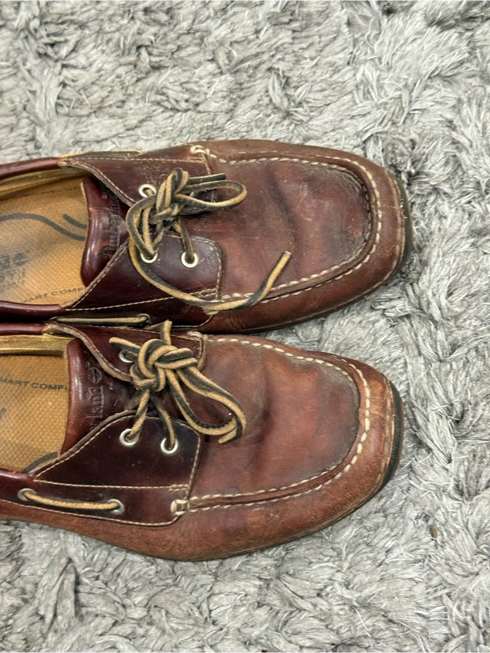 Timberland Mens Annapolis Boat Shoes Brown Leather 74013 Lace Up Moc Toe size 9M